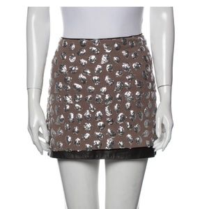 Leather and Sequin Mini Skirt